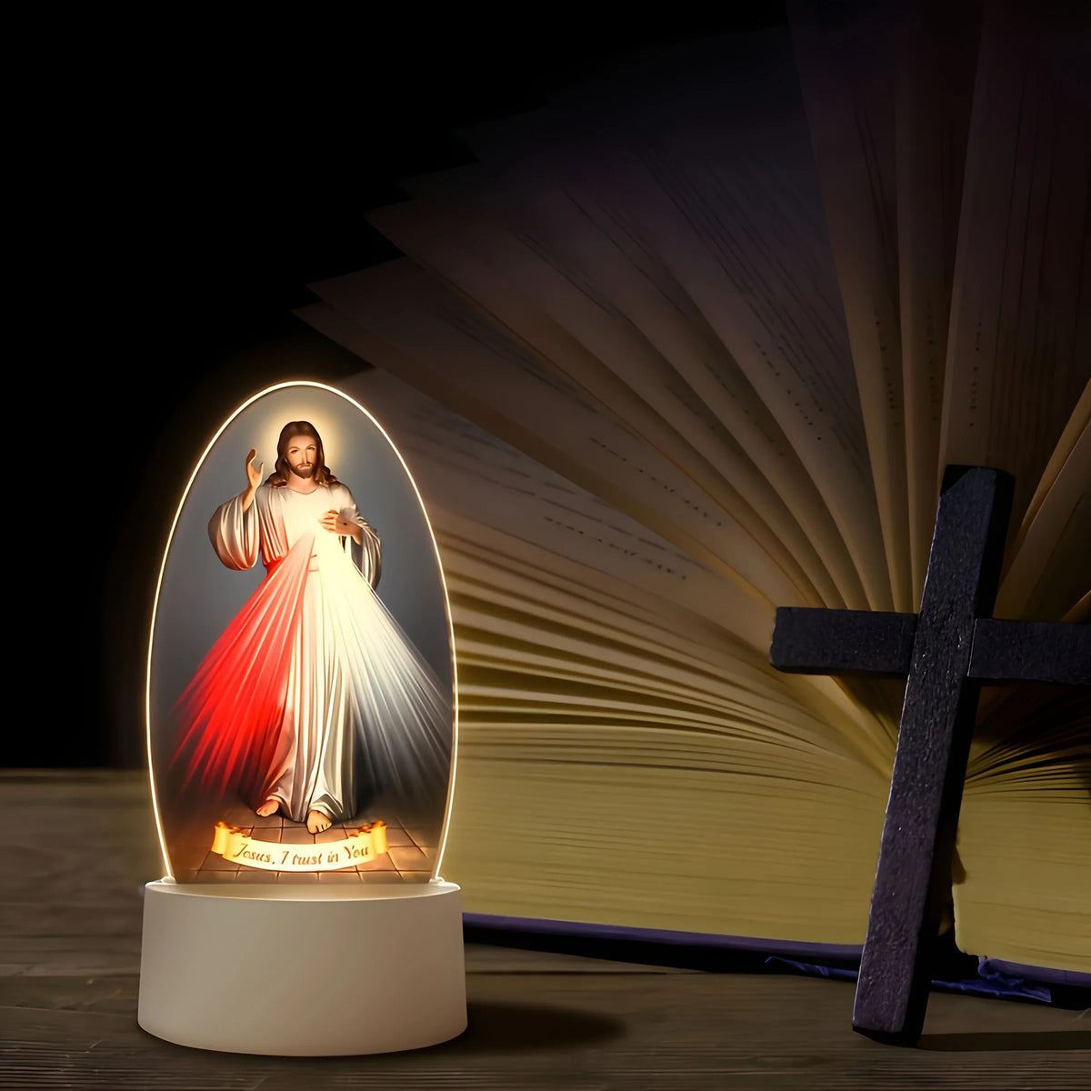 Luz noturna de Jesus em ambiente marfim Aura555 – vista 2