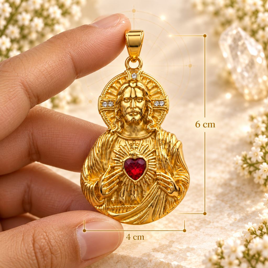 PINGENTE SAGRADO CORAÇÃO DE JESUS — COM OU SEM CORRENTE