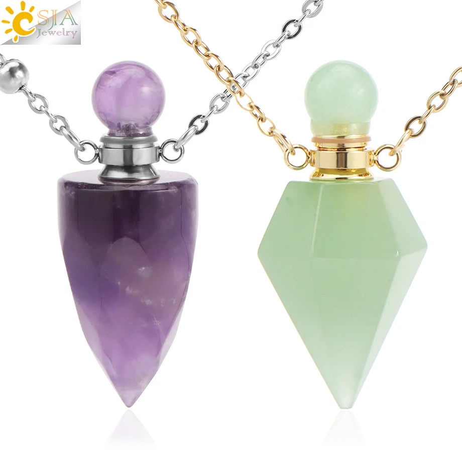 COLAR FRASCO DE PEDRA PARA PERFUME