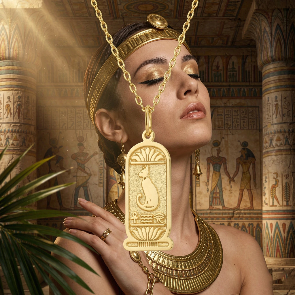 COLAR BASTET EM AÇO – O ENCANTO DO EGITO