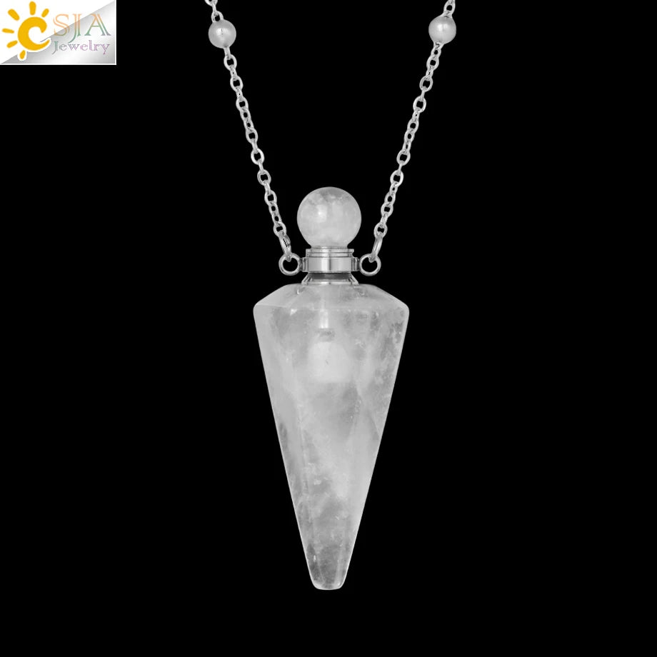 COLAR FRASCO DE PEDRA PARA PERFUME