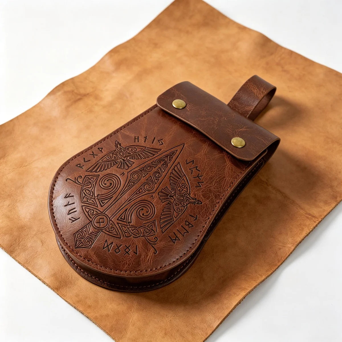 BOLSA MEDIEVAL COM RELEVO — UM TOQUE NÓRDICO