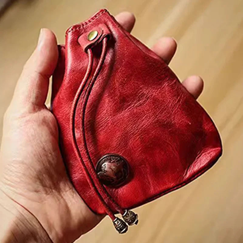 PORTA-MOEDAS RETRÔ COM CORDÃO — PEQUENOS TESOUROS