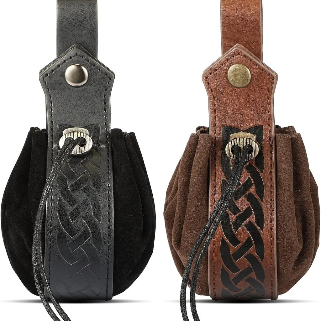 BOLSA DE CINTURA MEDIEVAL COM CORDÃO — ENCANTO E ESTILO