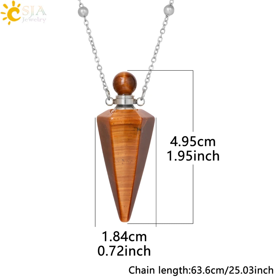 COLAR FRASCO DE PEDRA PARA PERFUME