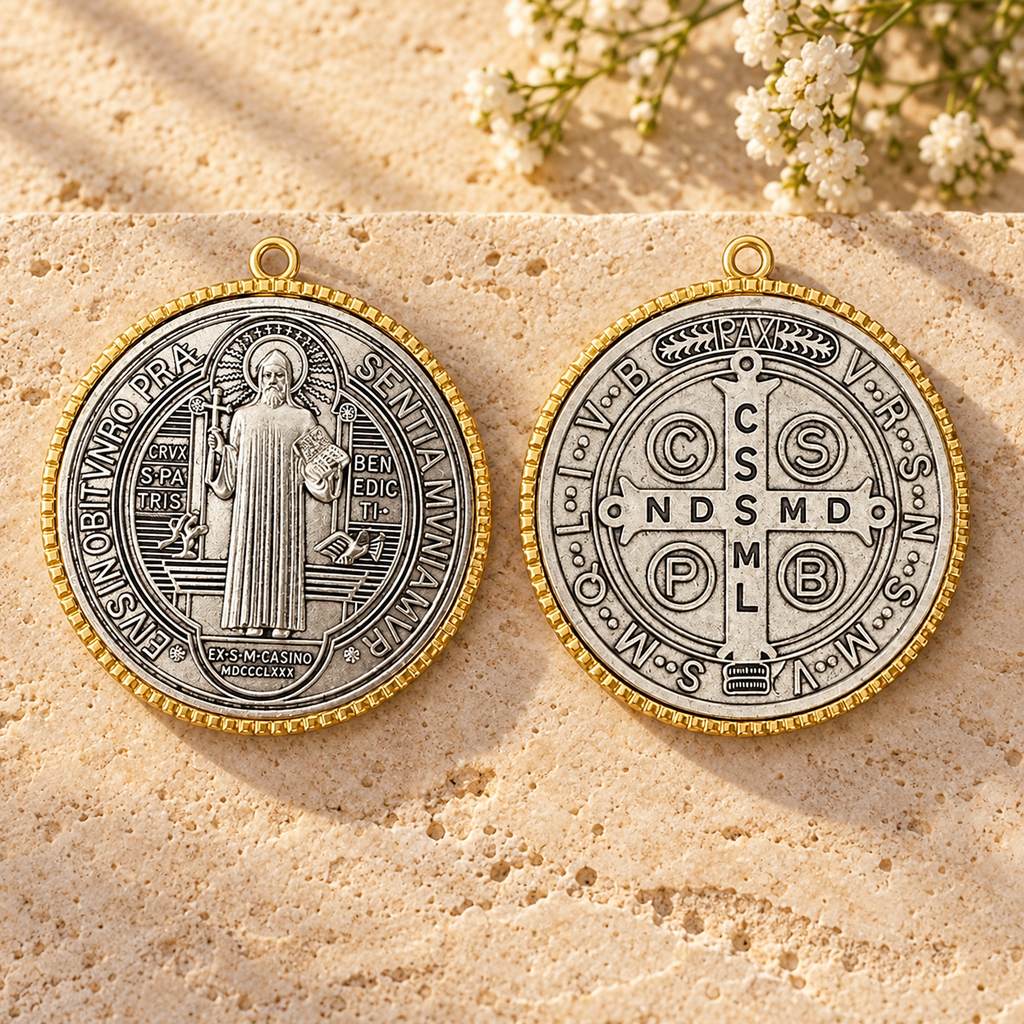MEDALHA SÃO BENTO - KIT COM DUAS MEDALHAS EXTRA GRANDES