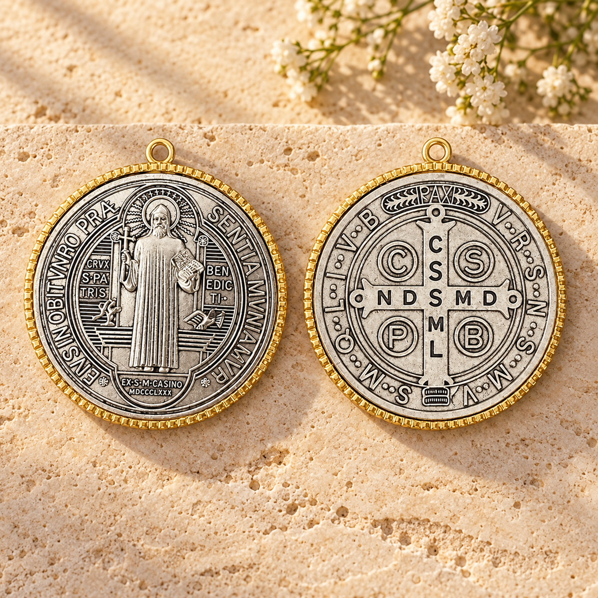 MEDALHA SÃO BENTO - KIT COM DUAS MEDALHAS EXTRA GRANDES