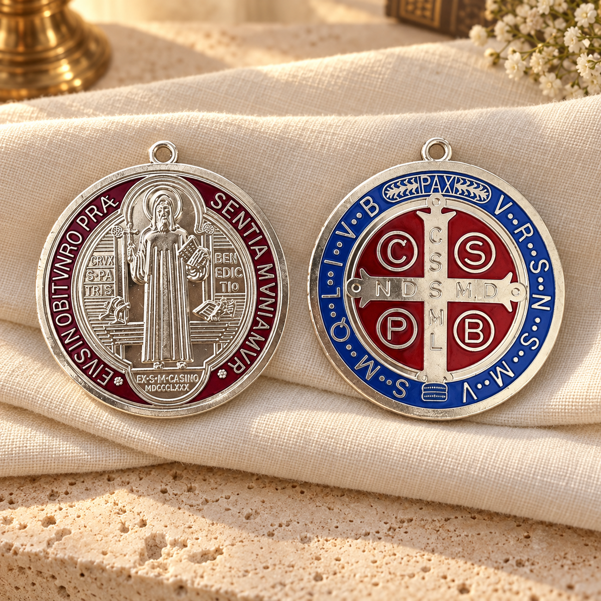 MEDALHA SÃO BENTO - KIT COM DUAS MEDALHAS EXTRA GRANDES
