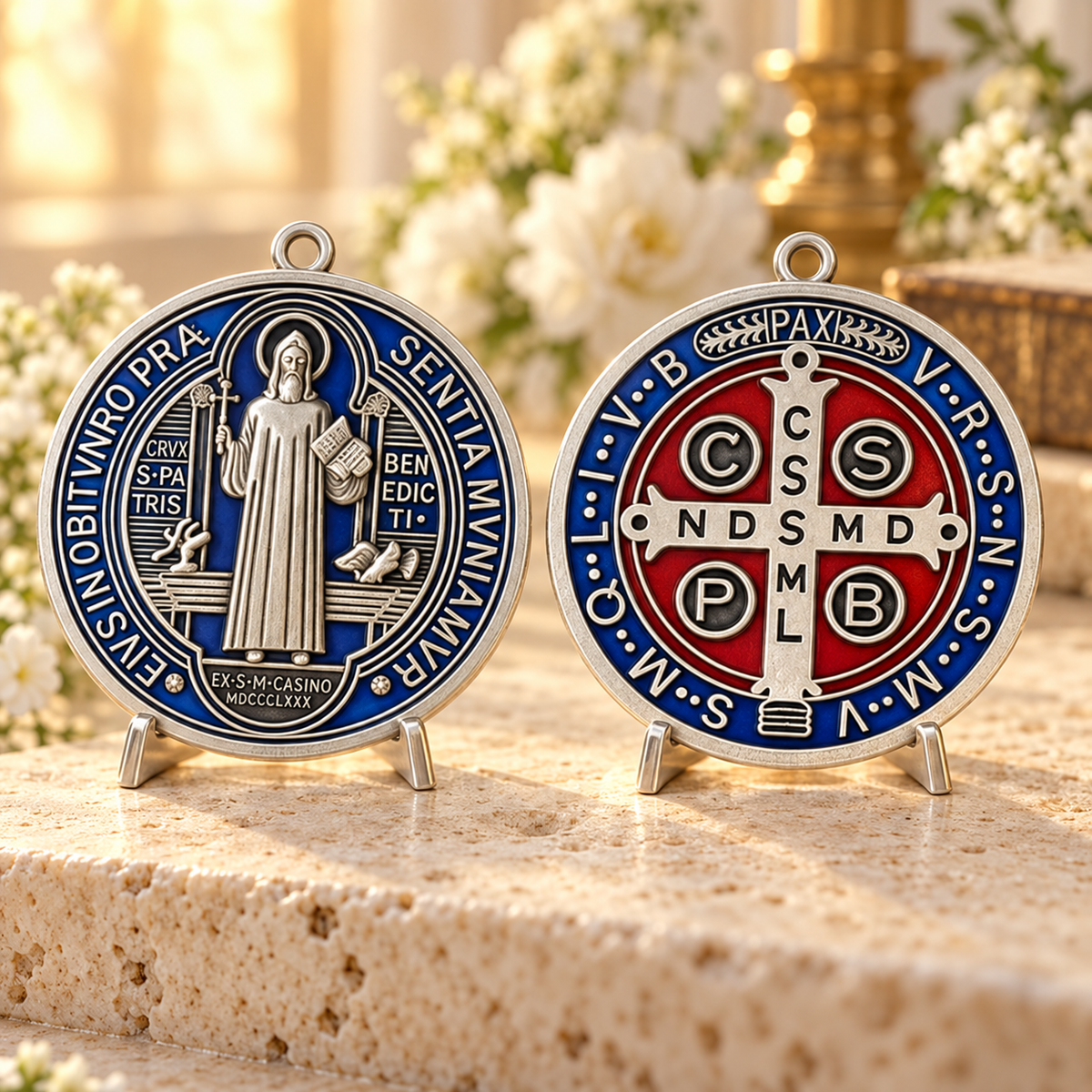 MEDALHA SÃO BENTO - KIT COM DUAS MEDALHAS EXTRA GRANDES