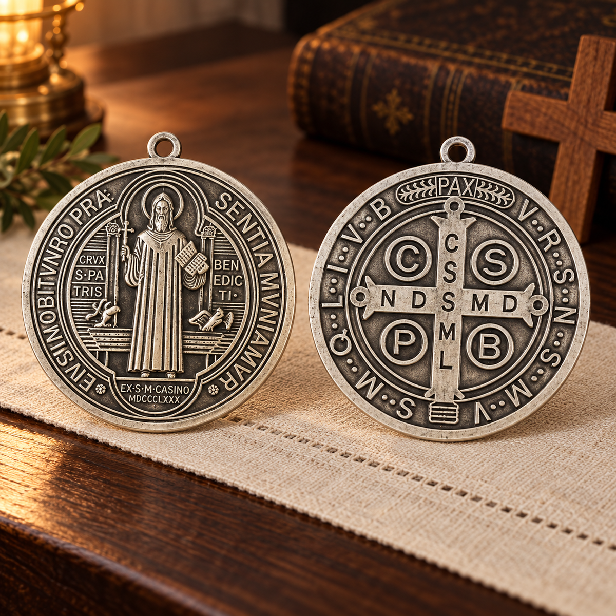 MEDALHA SÃO BENTO - KIT COM DUAS MEDALHAS EXTRA GRANDES