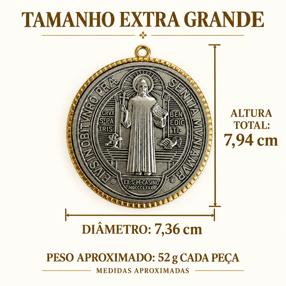 MEDALHA SÃO BENTO - KIT COM DUAS MEDALHAS EXTRA GRANDES