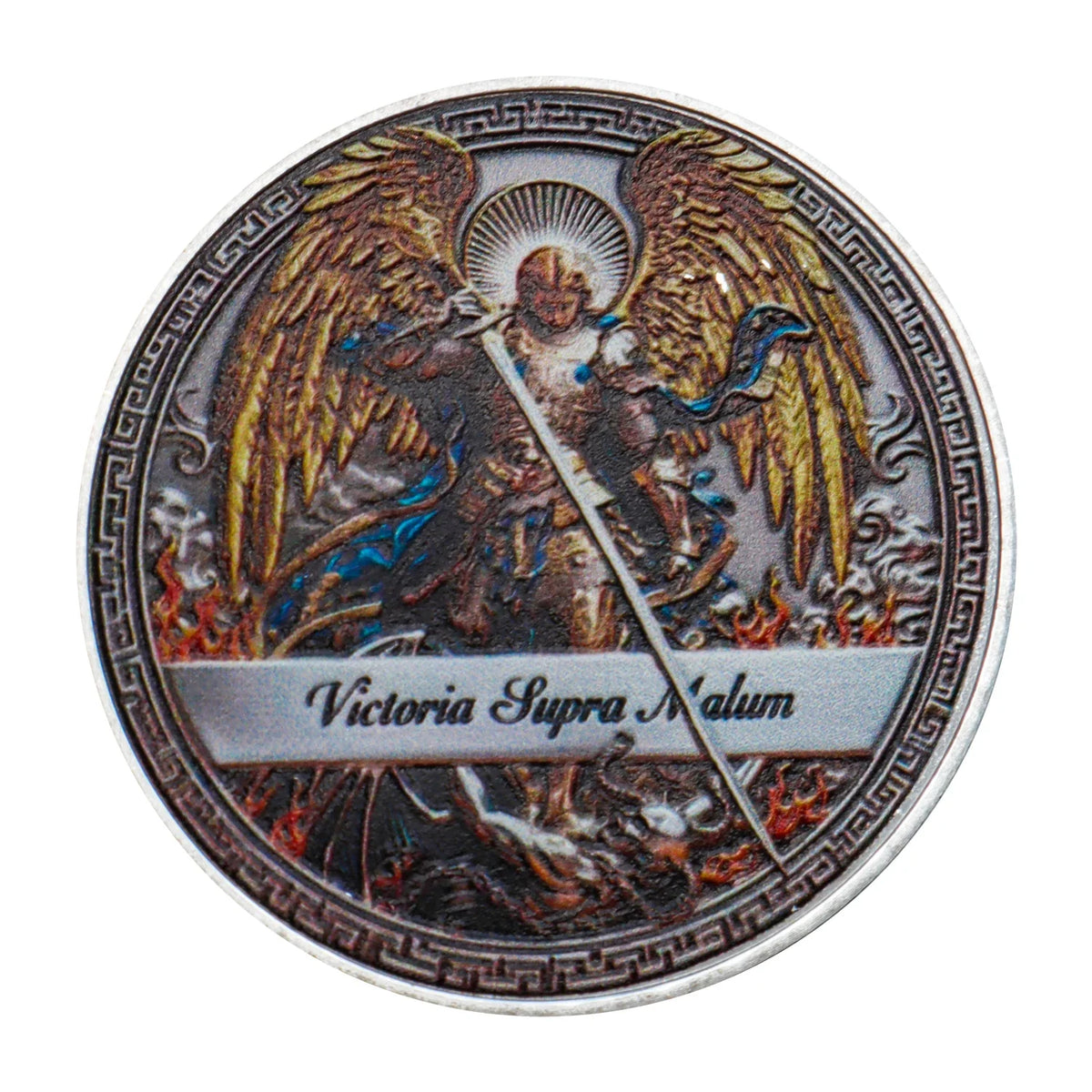 Moeda comemorativa do Arcanjo Miguel – vista 4
