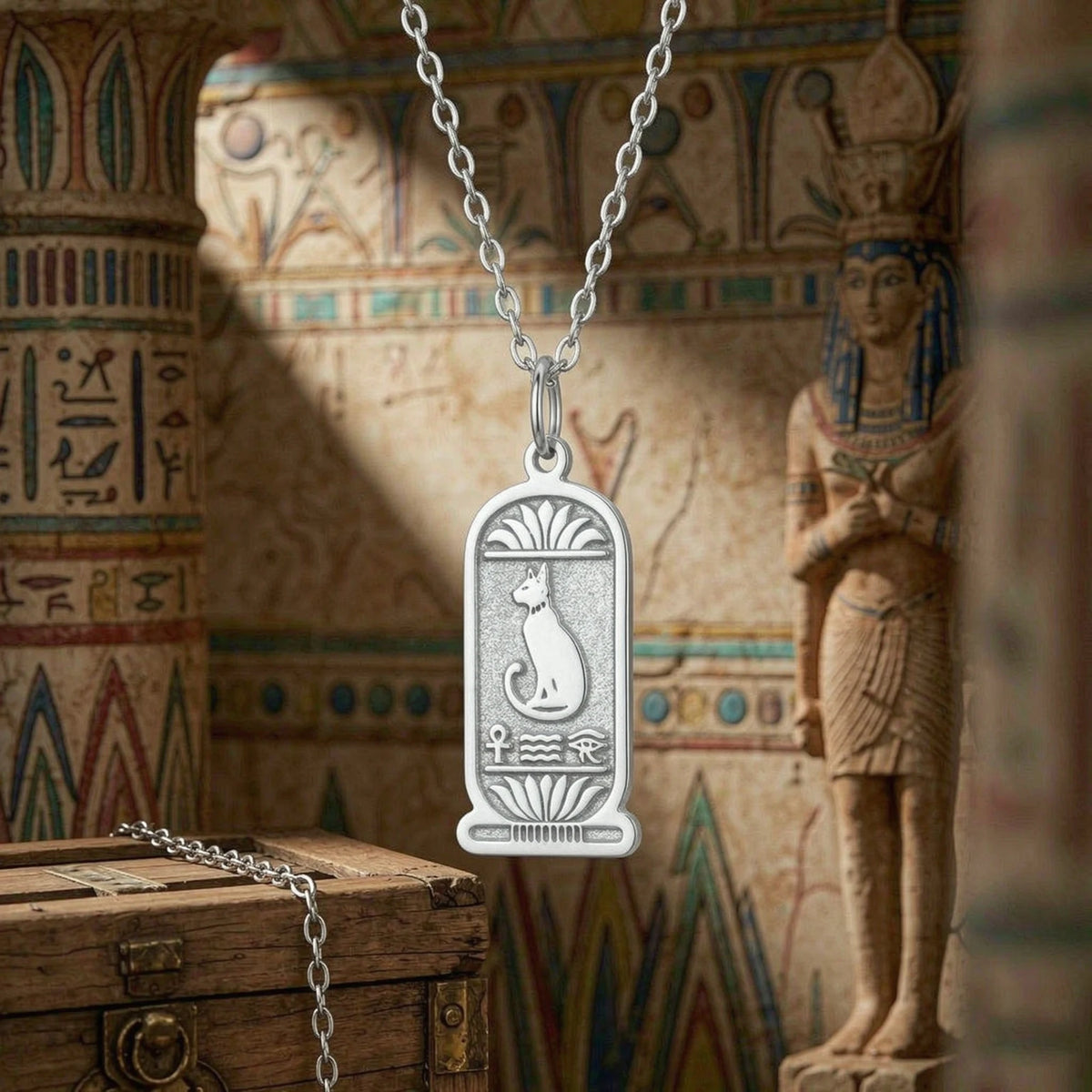 COLAR BASTET EM AÇO – O ENCANTO DO EGITO