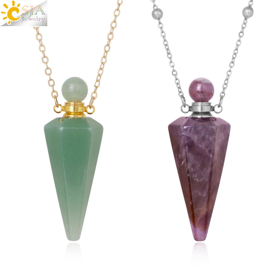 COLAR FRASCO DE PEDRA PARA PERFUME