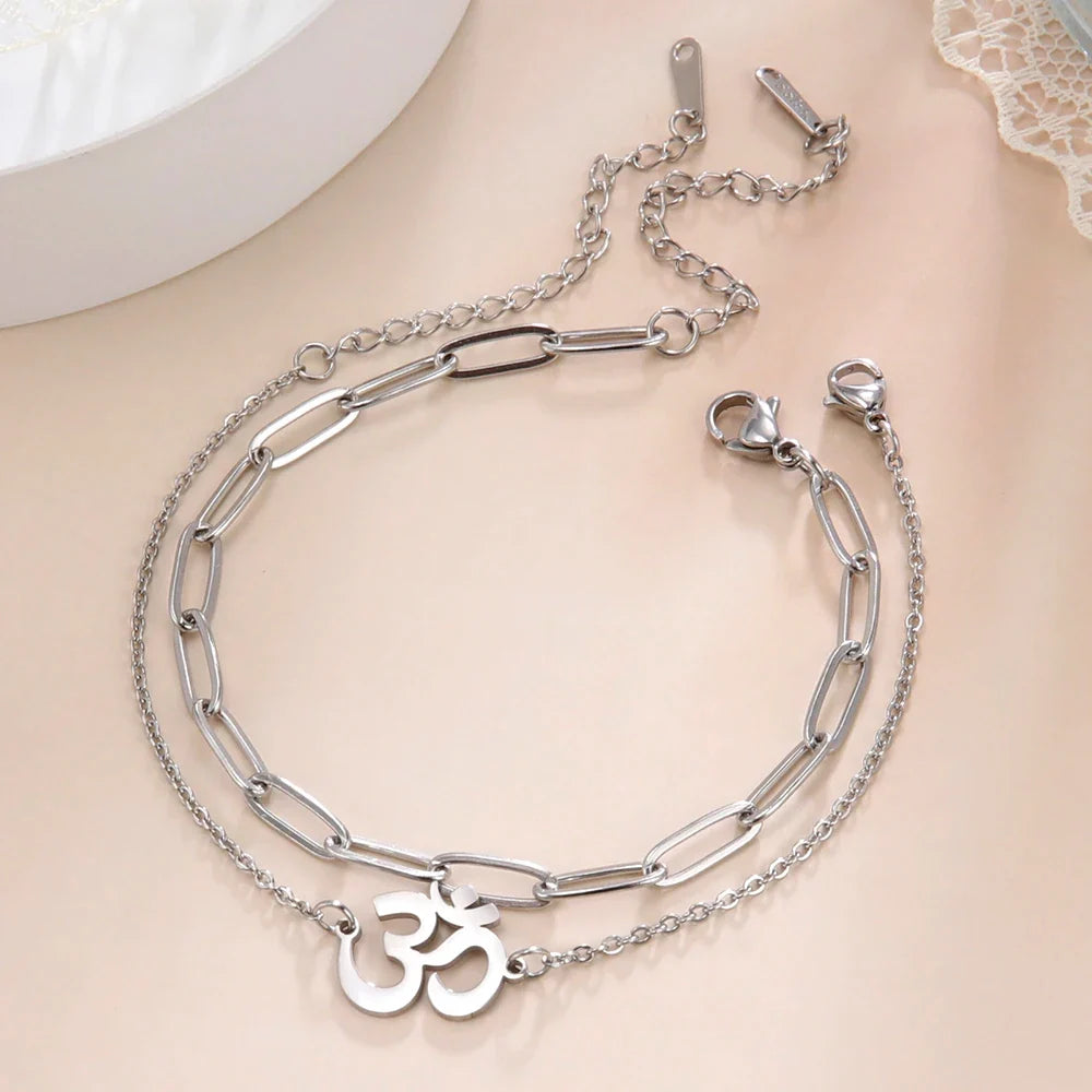 Pulseira Om em aço inoxidável – vista 2