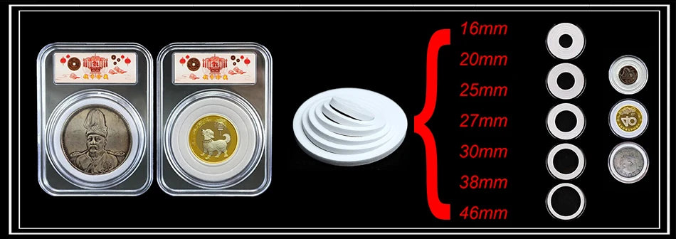 CAIXA DE MADEIRA COM 50 CÁPSULAS — MOEDAS DE ATÉ 30 MM