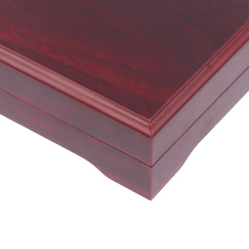 ESTOJO DE MADEIRA PARA MOEDA COM INTERIOR VERMELHO – 10 OU 12 CM