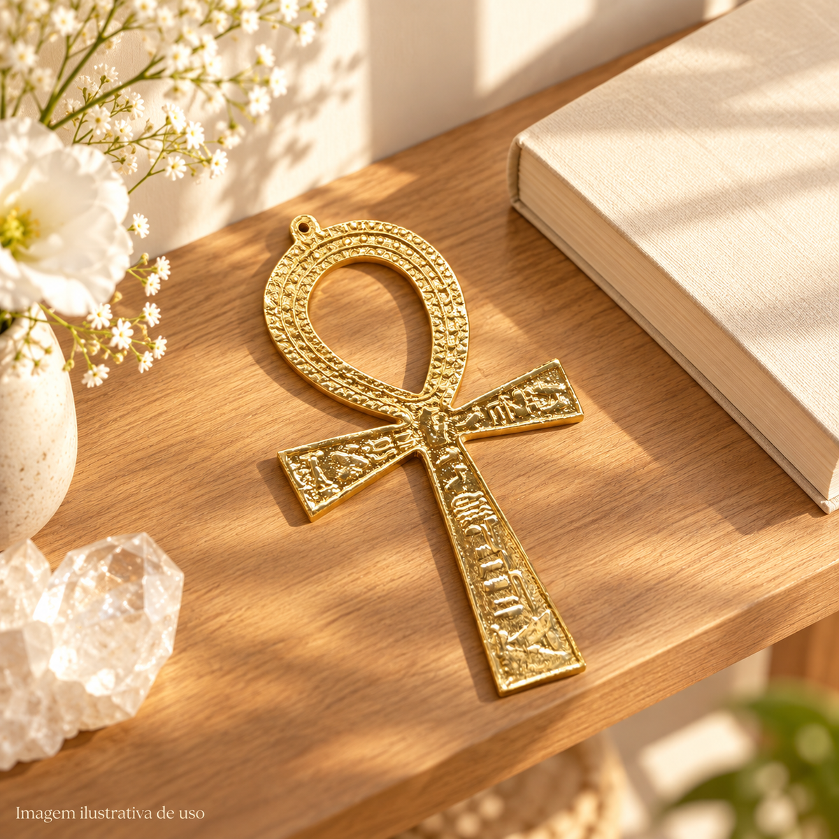 OBJETO DECORATIVO ANKH EGÍPCIO – VIDA E CONTINUIDADE — imagem ilustrativa de uso