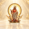 Peça decorativa 2D do Sagrado Coração de Jesus em acrílico com base