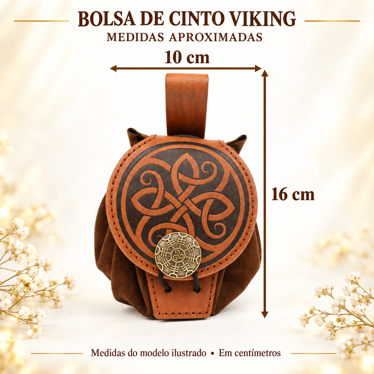 Medidas aproximadas do modelo ilustrado: 16 × 10 cm.