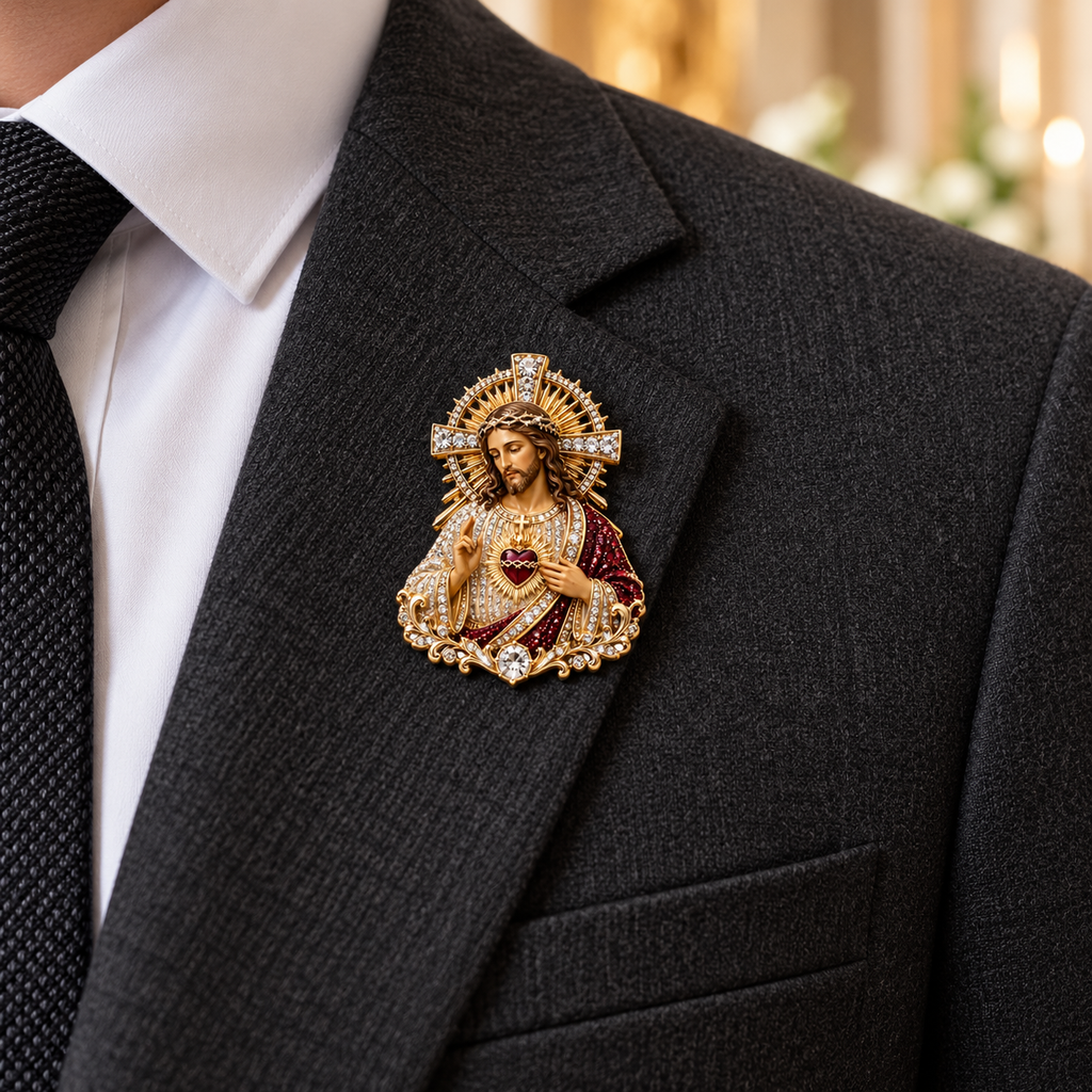 BROCHE JESUS SAGRADO CORAÇÃO