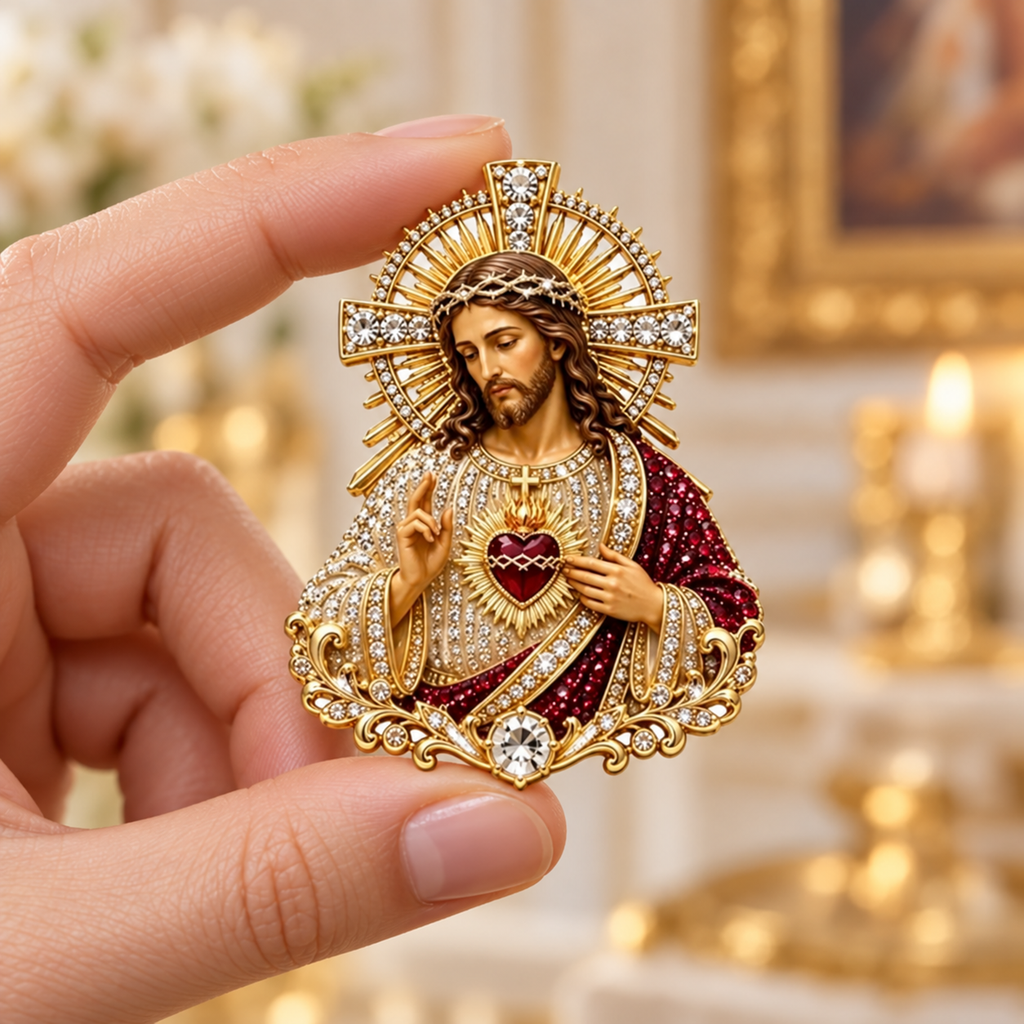 BROCHE JESUS SAGRADO CORAÇÃO