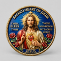 MOEDA DO SAGRADO CORAÇÃO DE JESUS – AMOR, MISERICÓRDIA E DEVOÇÃO. SALVAI NOSSAS ALMAS
