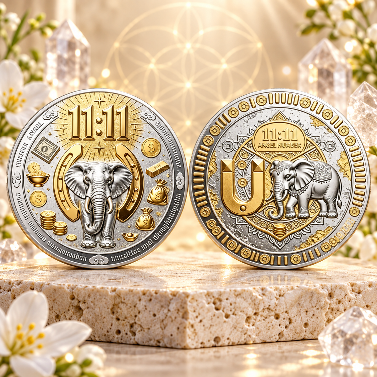 MOEDA DA SORTE 11:11 — ELEFANTE DA PROSPERIDADE