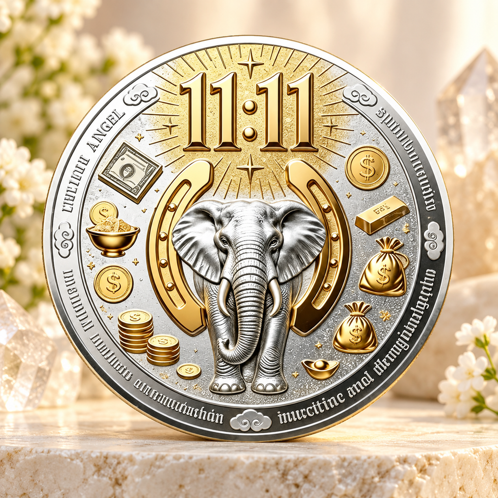 MOEDA DA SORTE 11:11 — ELEFANTE DA PROSPERIDADE