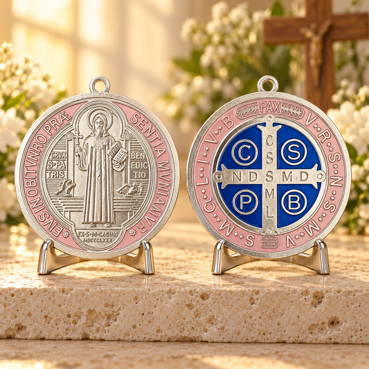 MEDALHA SÃO BENTO - KIT COM DUAS MEDALHAS EXTRA GRANDES