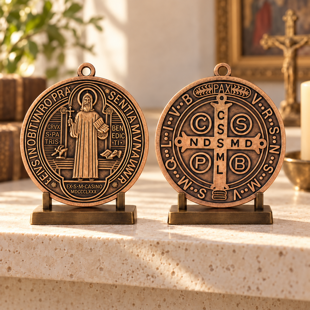 MEDALHA SÃO BENTO - KIT COM DUAS MEDALHAS EXTRA GRANDES