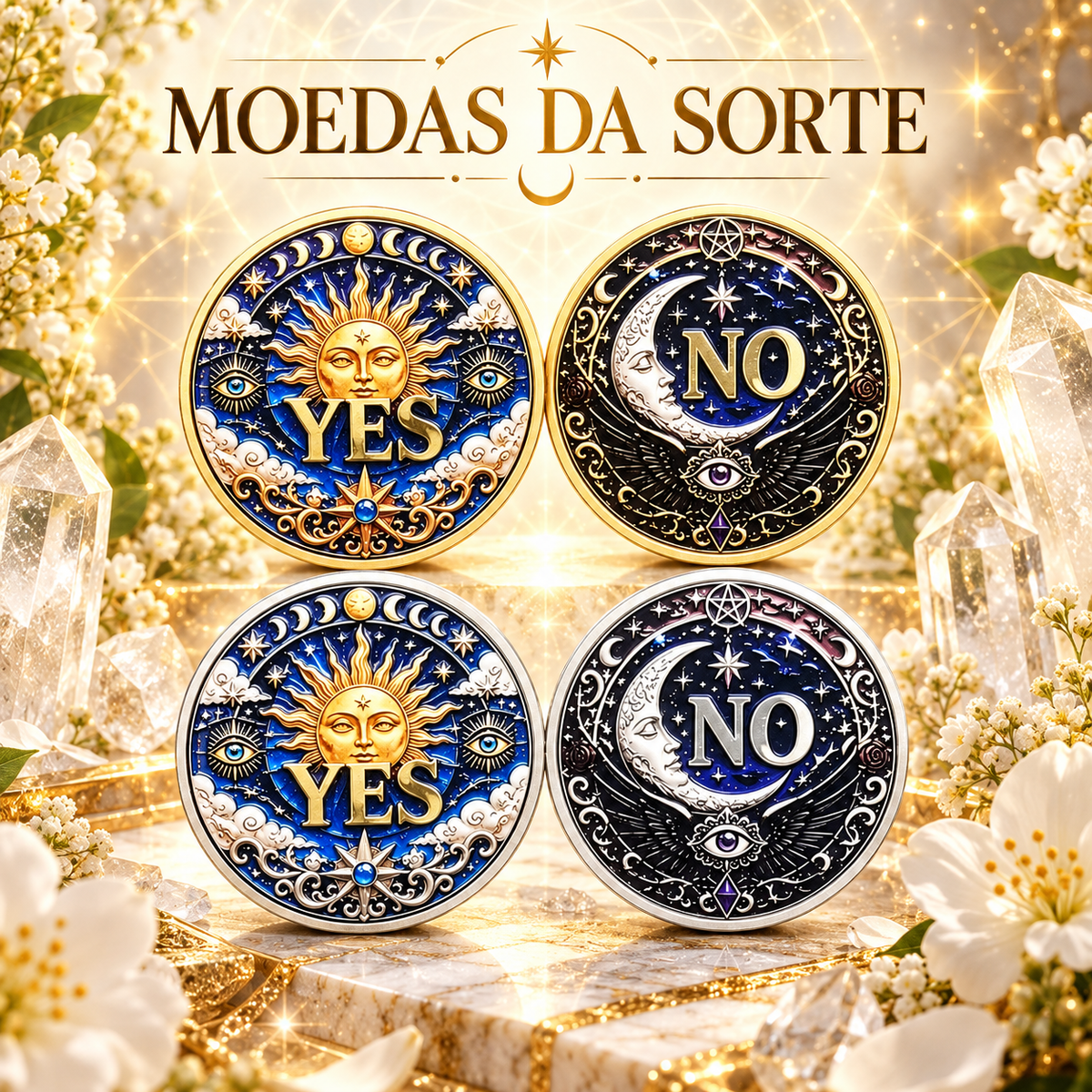 MOEDA DA SORTE SIM OU NÃO - MOEDA DE DECISÃO DUPLA FACE